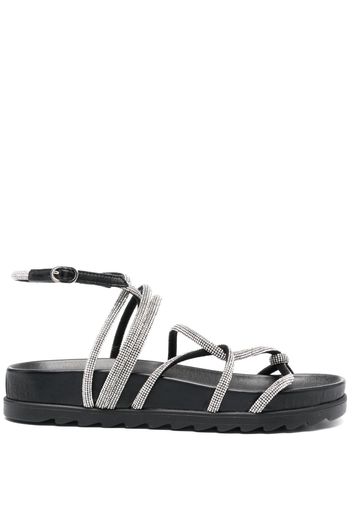 Chiara Ferragni rhinestone-embellished flat sandals - Schwarz