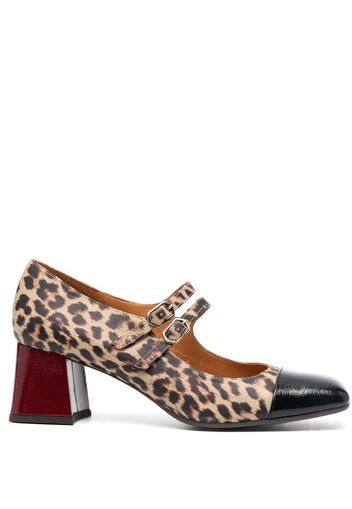 Chie Mihara Mary Jane leopard print pumps - Nude