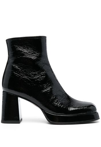 Chie Mihara Katrin patent-finish square-toe boots - Schwarz