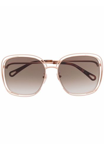 Chloé Eyewear oversize frame sunglasses - Metallisch