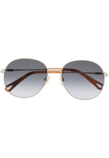 Chloé Eyewear logo-engraved pilot-frame sunglasses - Gold