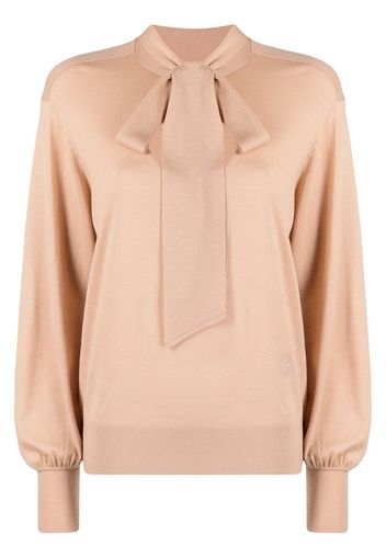 Chloé Pullover mit Schleifenkragen - Nude