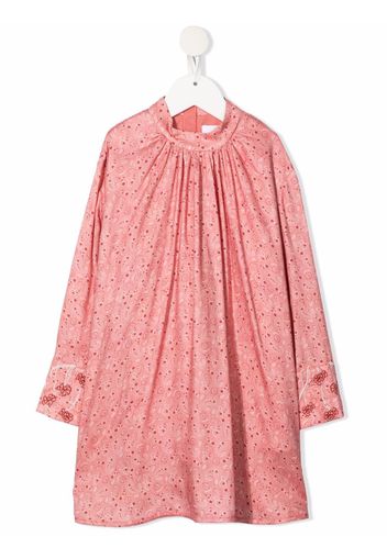 Chloé Kids Kleid mit Paisleymuster - Rosa