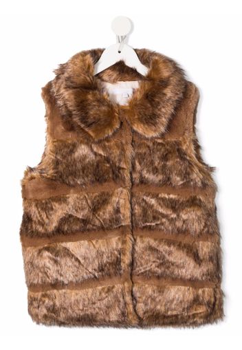 Chloé Kids Jacke mit Faux Fur - Braun