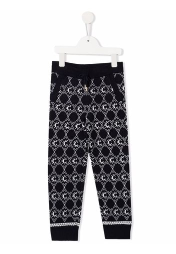 Chloé Kids Strickhose mit C-Jacquardmuster - Blau