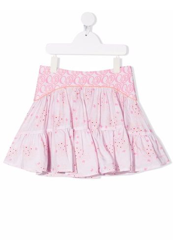 Chloé Kids Gestufter Rock mit Blumen-Print - Rosa