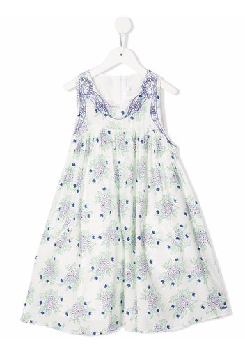 Chloé Kids floral print flared dress - Nude