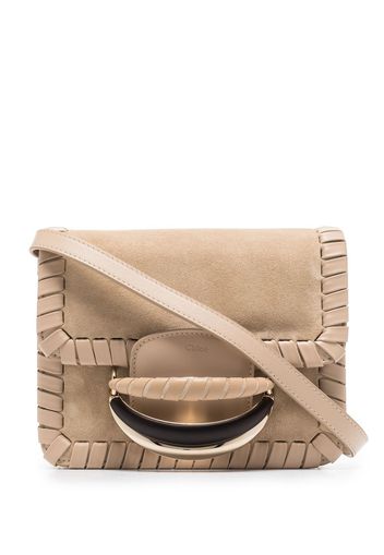 CHLOÉ Kattie leather clutch bag - Nude