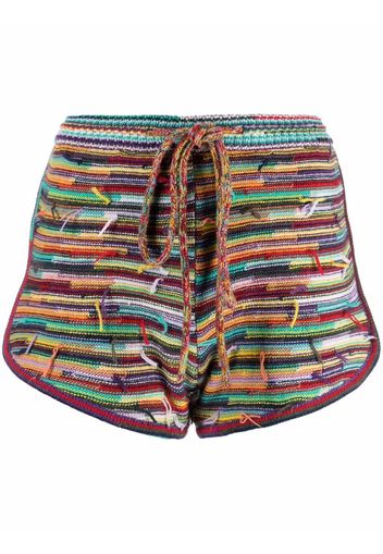 Chloé horizontal-stripe knitted shorts - Blau