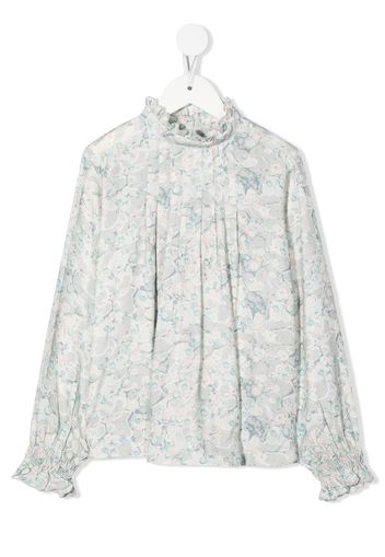 Chloé Kids Bluse mit Marmor-Print - Grün