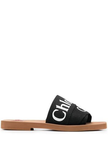 Chloé Sandalen mit Logo-Riemen - Schwarz