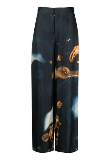 Chloé Weite Hose mit abstraktem Print - Blau