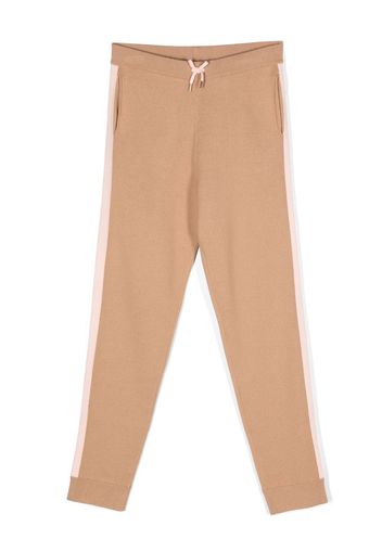 Chloé Kids TEEN side-stripe high-waisted leggings - Braun