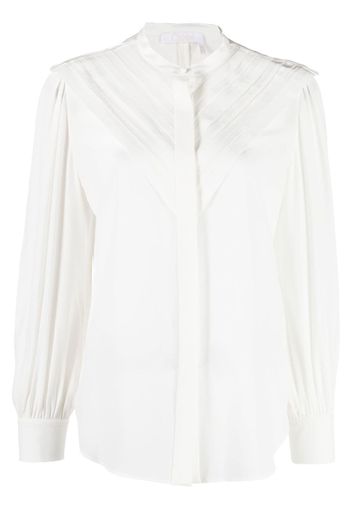 Chloé Seidenbluse mit Falten - Weiß