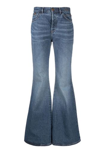 Chloé Recycled Cotton Denim Flared Jeans - Blau