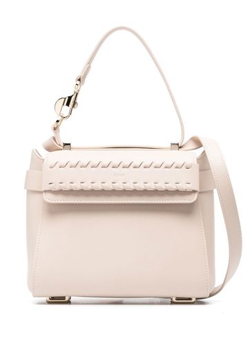 Chloé embossed-logo leather tote bag - Nude