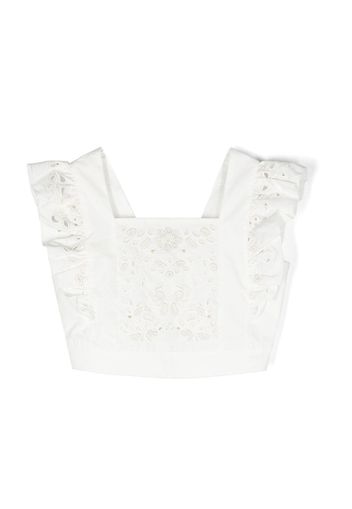 Chloé Kids cropped broderie anglaise blouse - Weiß