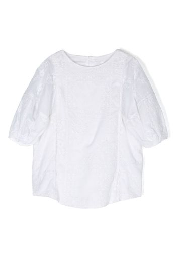 Chloé Kids embroidered organic cotton voile blouse - Weiß