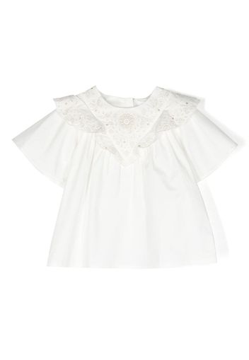 Chloé Kids broderie anglaise poplin blouse - Weiß