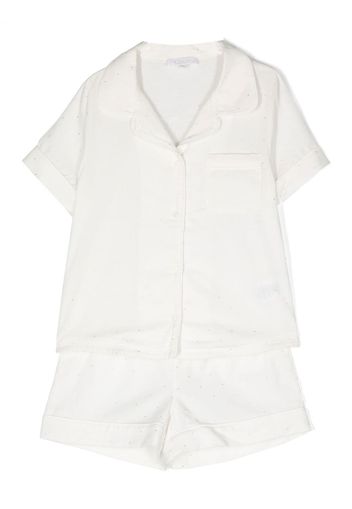 Chloé Kids Pyjama mit Metallic-Punkten - Weiß