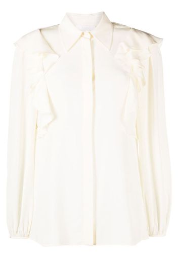 Chloé draped panels bishop-sleeves blouse - Nude