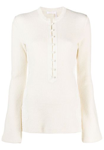 Chloé Gerippter Strickpullover - Weiß