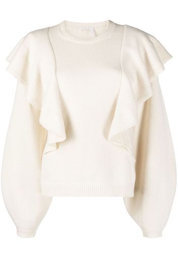 Chloé ruffle-detail jumper - Nude