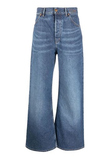 Chloé Weite High-Rise-Jeans - Blau