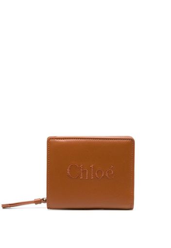 Chloé Portemonnaie mit Logo-Stickerei - Braun