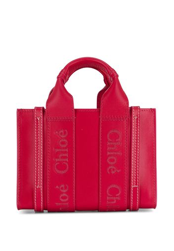 Chloé small embroidered-logo tote bag - Rosa