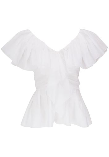 Chloé ruffled V-neck blouse - Weiß