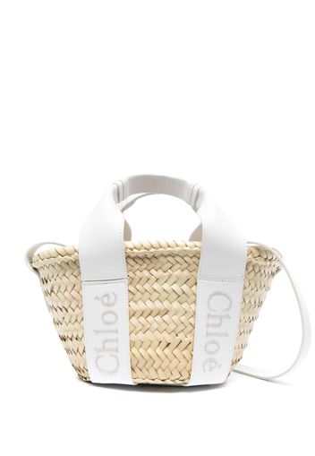 Chloé small Chloé Sense raffia tote bag - Nude