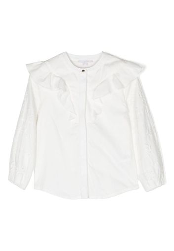 Chloé Kids Bestickte Bluse - Weiß