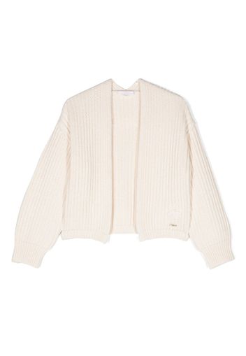 Chloé Kids Cardigan mit Logo-Schild - Nude