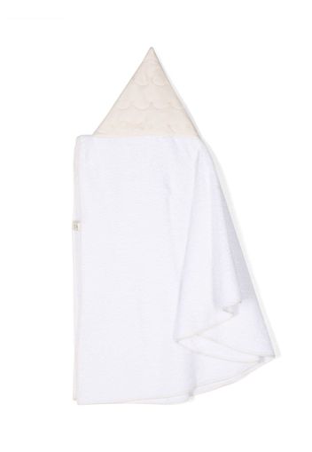 Chloé Kids embroidered-logo hooded bath towel - Weiß