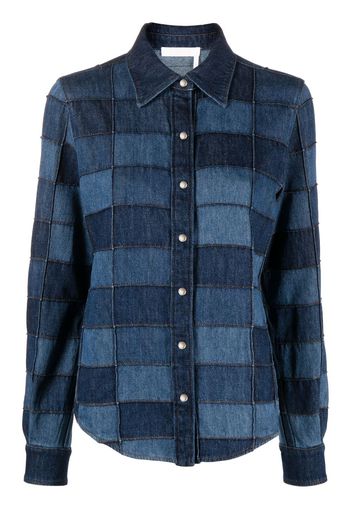 Chloé patchwork denim shirt - Blau