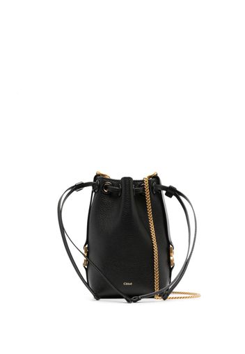 Chloé micro Marcie leather bucket bag - Schwarz