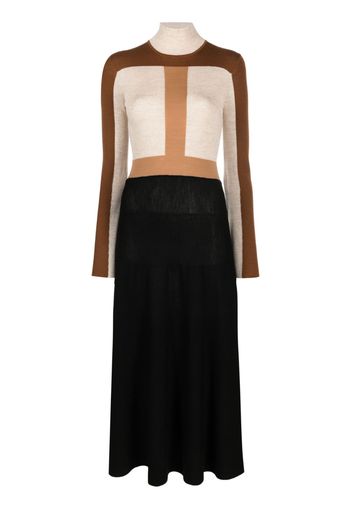 Chloé colour-block knitted wool dress - Nude