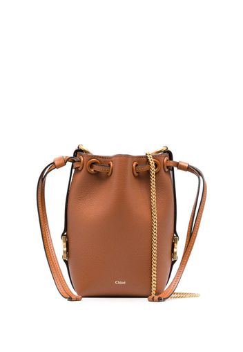 Chloé micro Marcie leather bucket bag - Braun