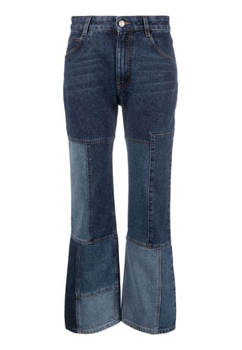 Chloé patchwork cropped flared jeans - Blau