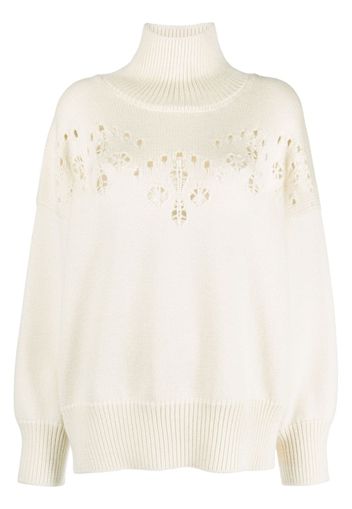 Chloé pointelle-knit wool jumper - Weiß