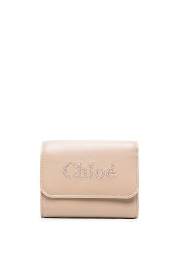 Chloé small Sense leather wallet - Nude