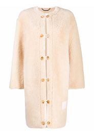 Chloé Einreihiger Shearling-Mantel - Nude