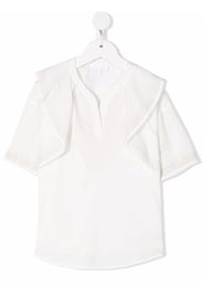 Chloé Kids Bluse mit Kontrastnähten - Weiß