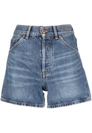 Chloé embroidered high-rise denim shorts - Blau