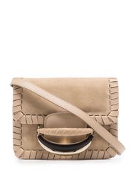 CHLOÉ Kattie leather clutch bag - Nude