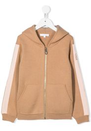 Chloé Kids knitted zip-fastening hoodie - Nude