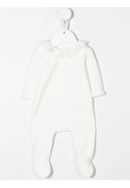 Chloé Kids ruffled-collar cotton-blend babygrow - Weiß