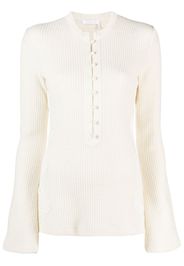 Chloé Gerippter Strickpullover - Weiß