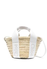 Chloé small Chloé Sense raffia tote bag - Nude